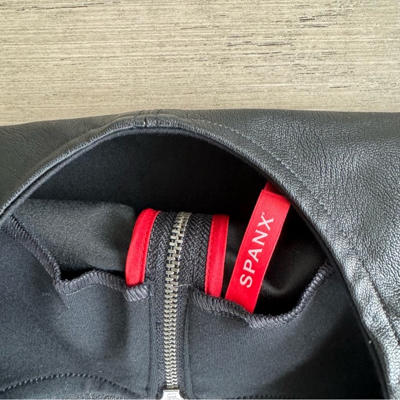 NWT SPANX Leather Like Combo Fitted Dress - Picture 9 of 9